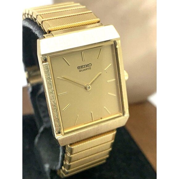Seiko Men's Watch 6530-5850 Vintage Quartz Gold Dial Tank Stainless Steel - Picture 12 of 13